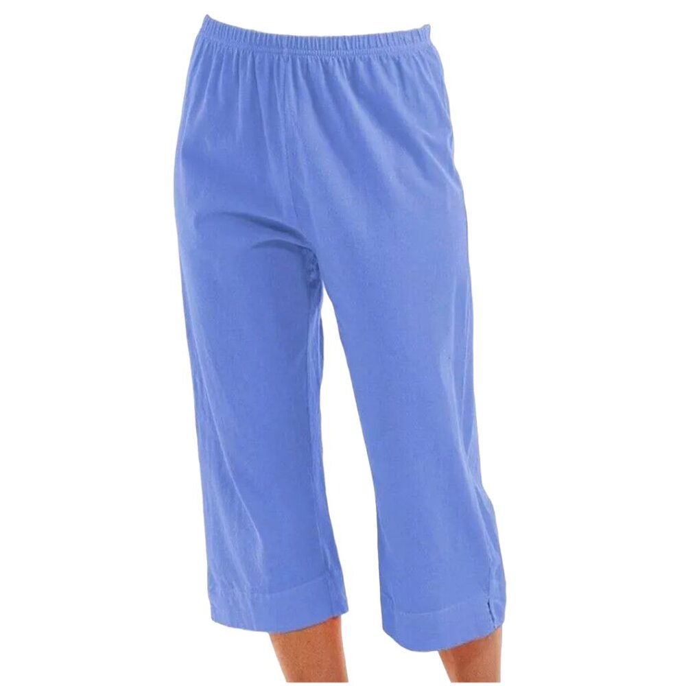 FRESH PRODUCE XXL PERI Blue Jersey Cotton $56 Stretch Classic Capris NWT New XXL